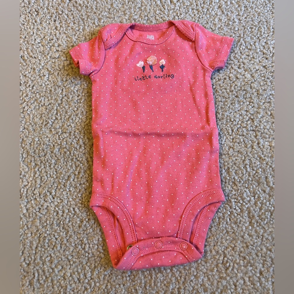 Carter's Pink little darling Bodysuit with floral Design